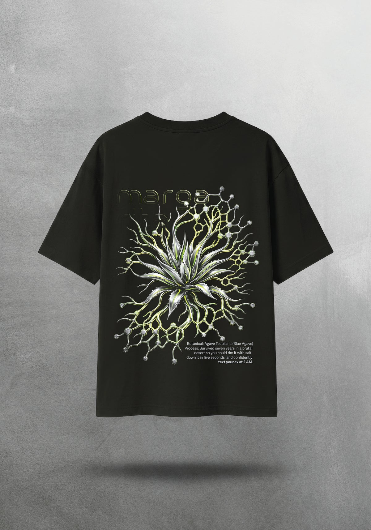 Mr.B Margarita — Biomorphism Koleksiyonu · tişört arka yüz — Agave Tequilana
