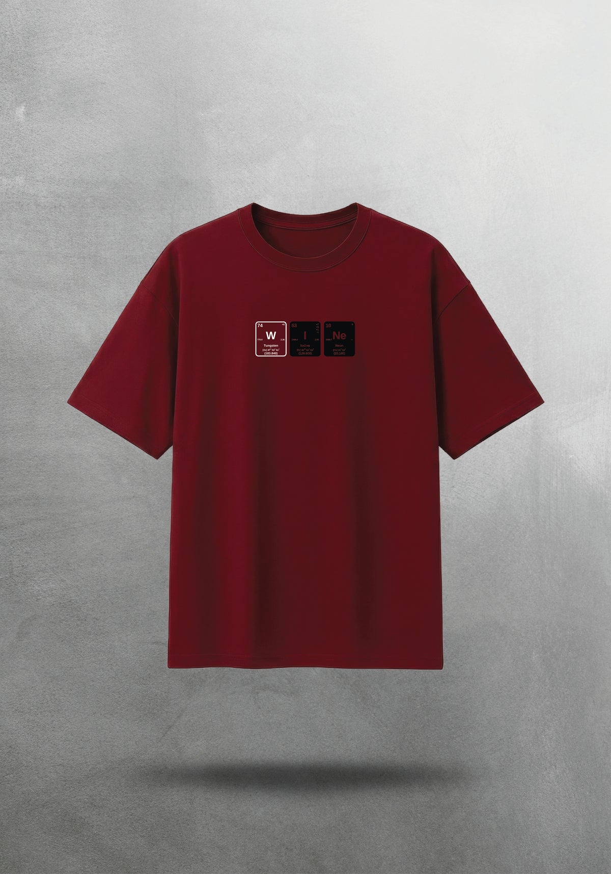 Mr.B Wine — Conscious Chemistry Koleksiyonu · tişört ön yüz — W + I + Ne