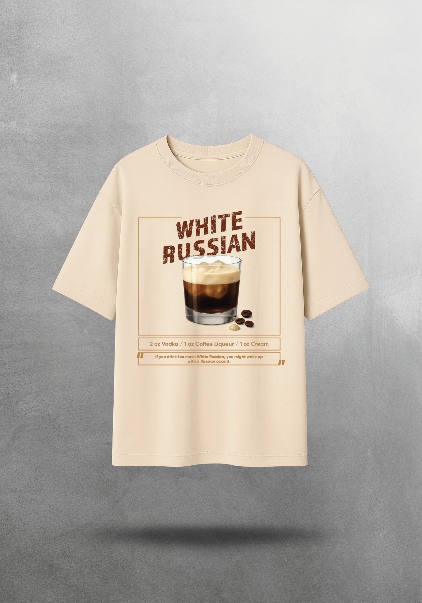 Mr.B White Russian Tişörtü · Bej · tişört ön yüz