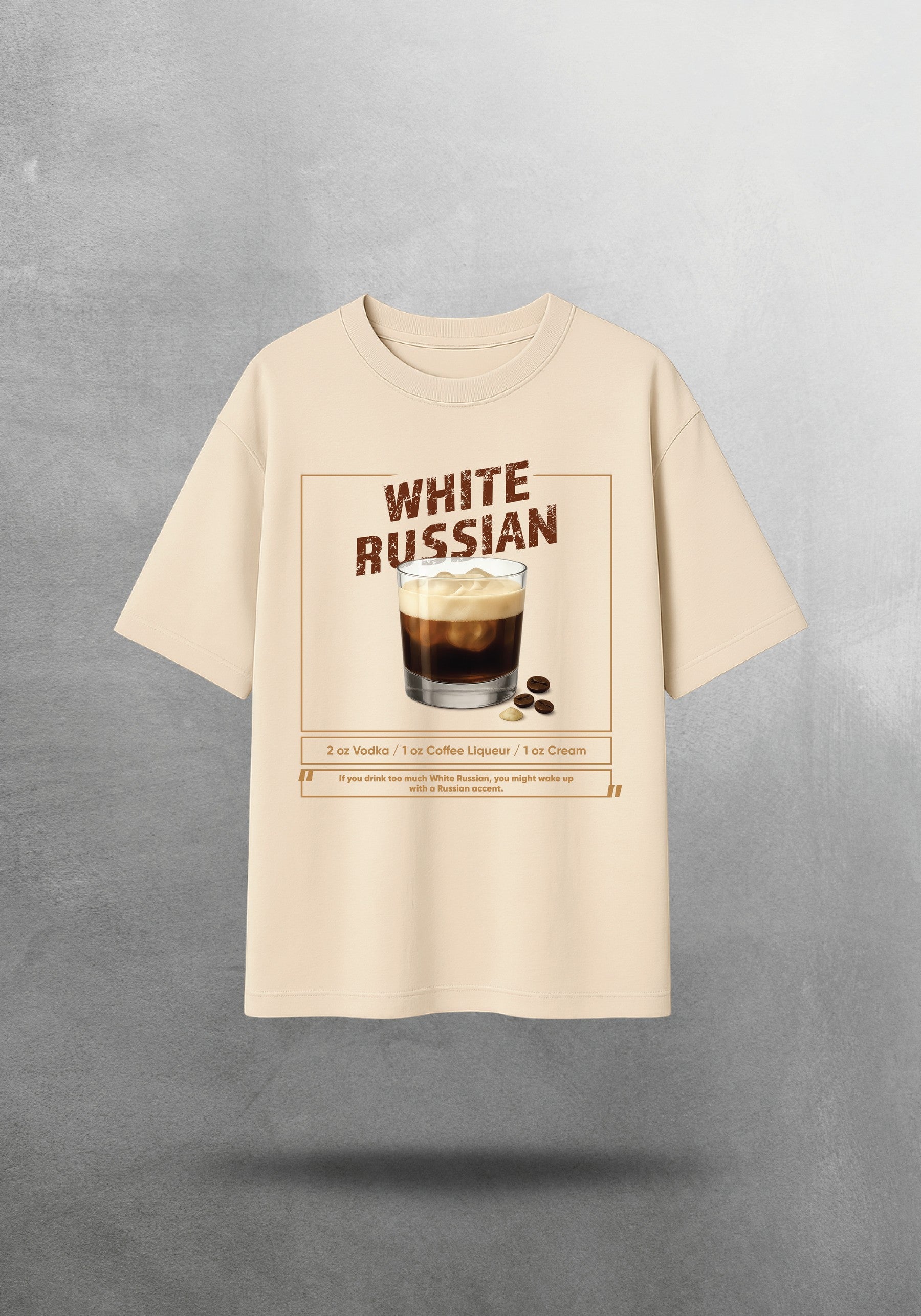 Mr.B White Russian Tişörtü · Bej · tişört ön yüz