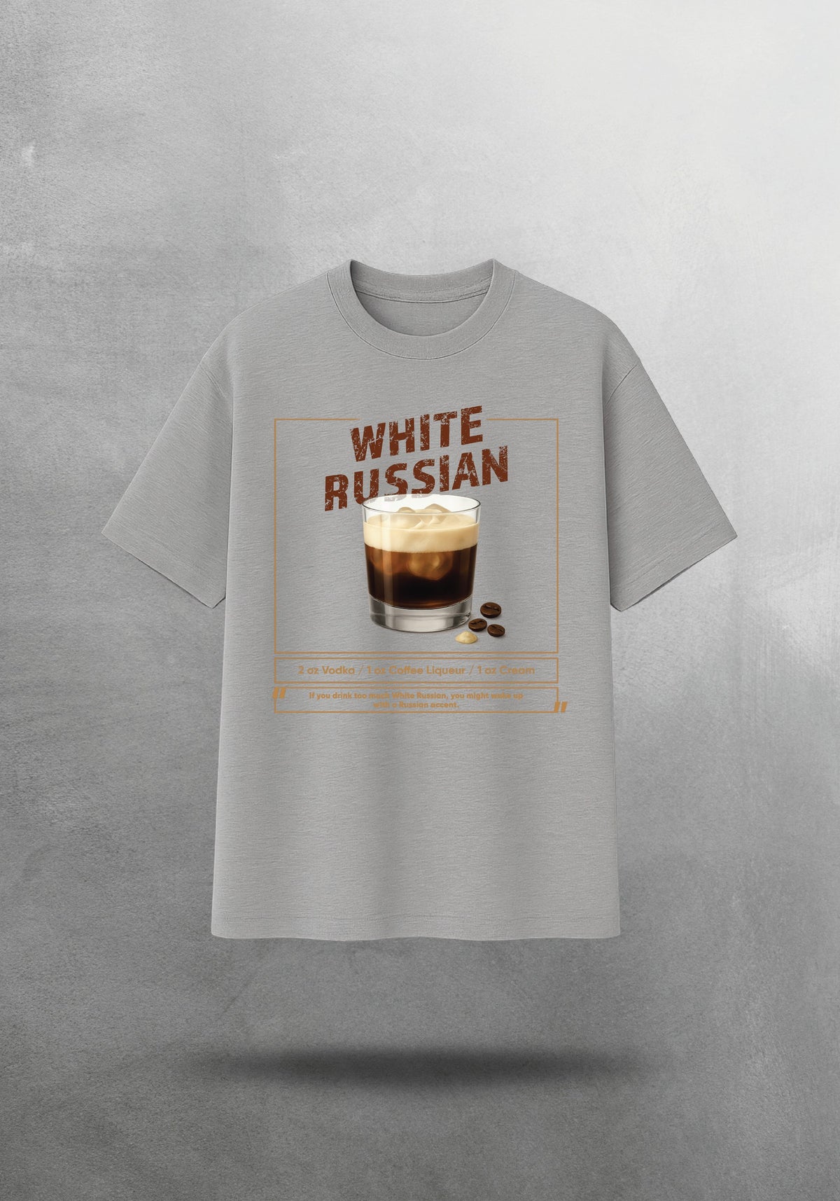 Mr.B White Russian Tişörtü · Gri · tişört ön yüz