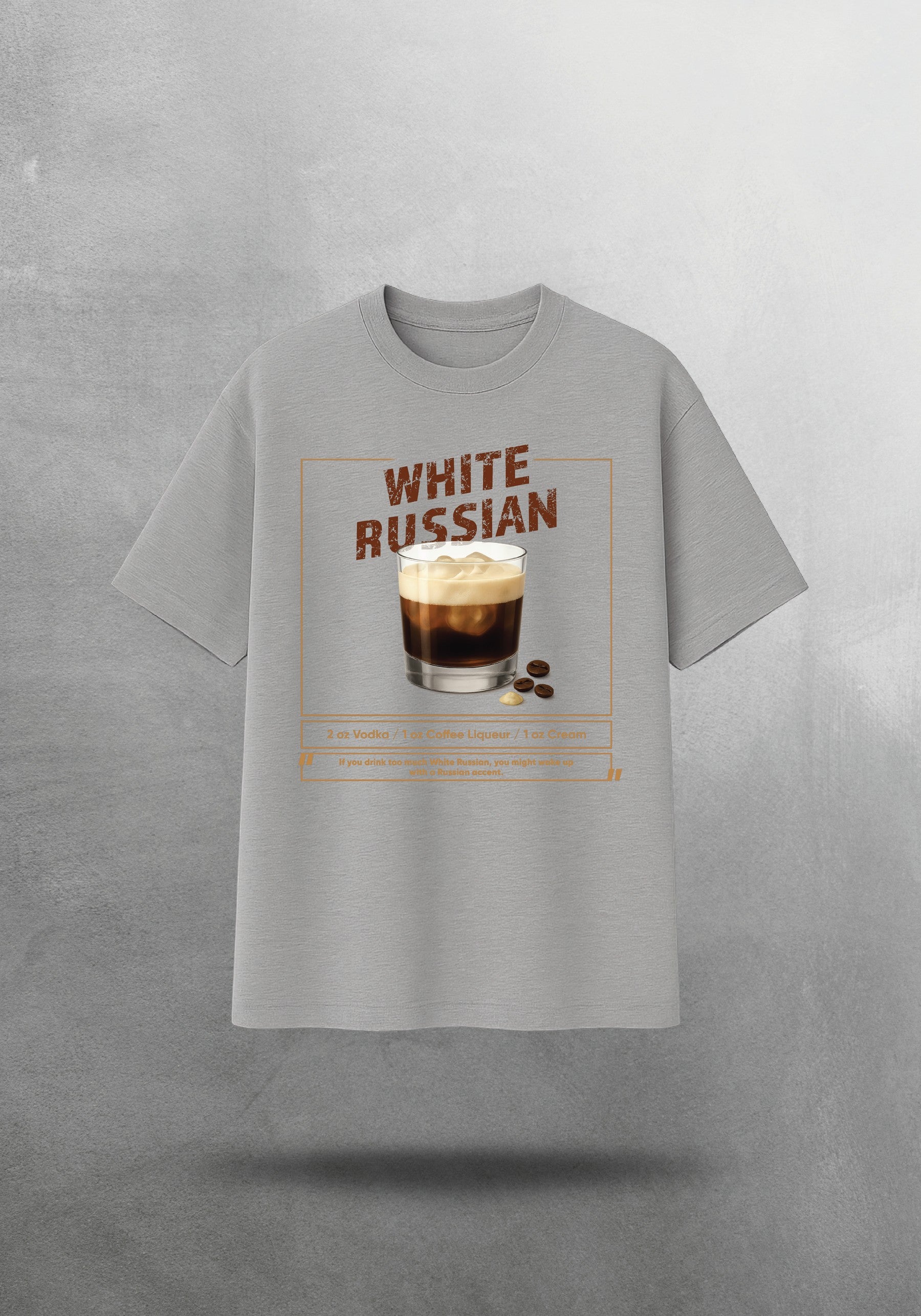 Mr.B White Russian Tişörtü · Gri · tişört ön yüz