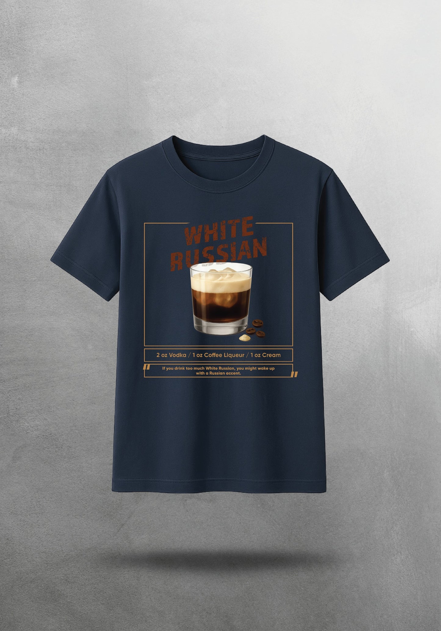 Mr.B White Russian Tişörtü · Lacivert · tişört ön yüz