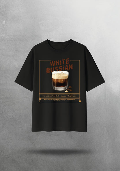 Mr.B White Russian Tişörtü · Siyah · tişört ön yüz