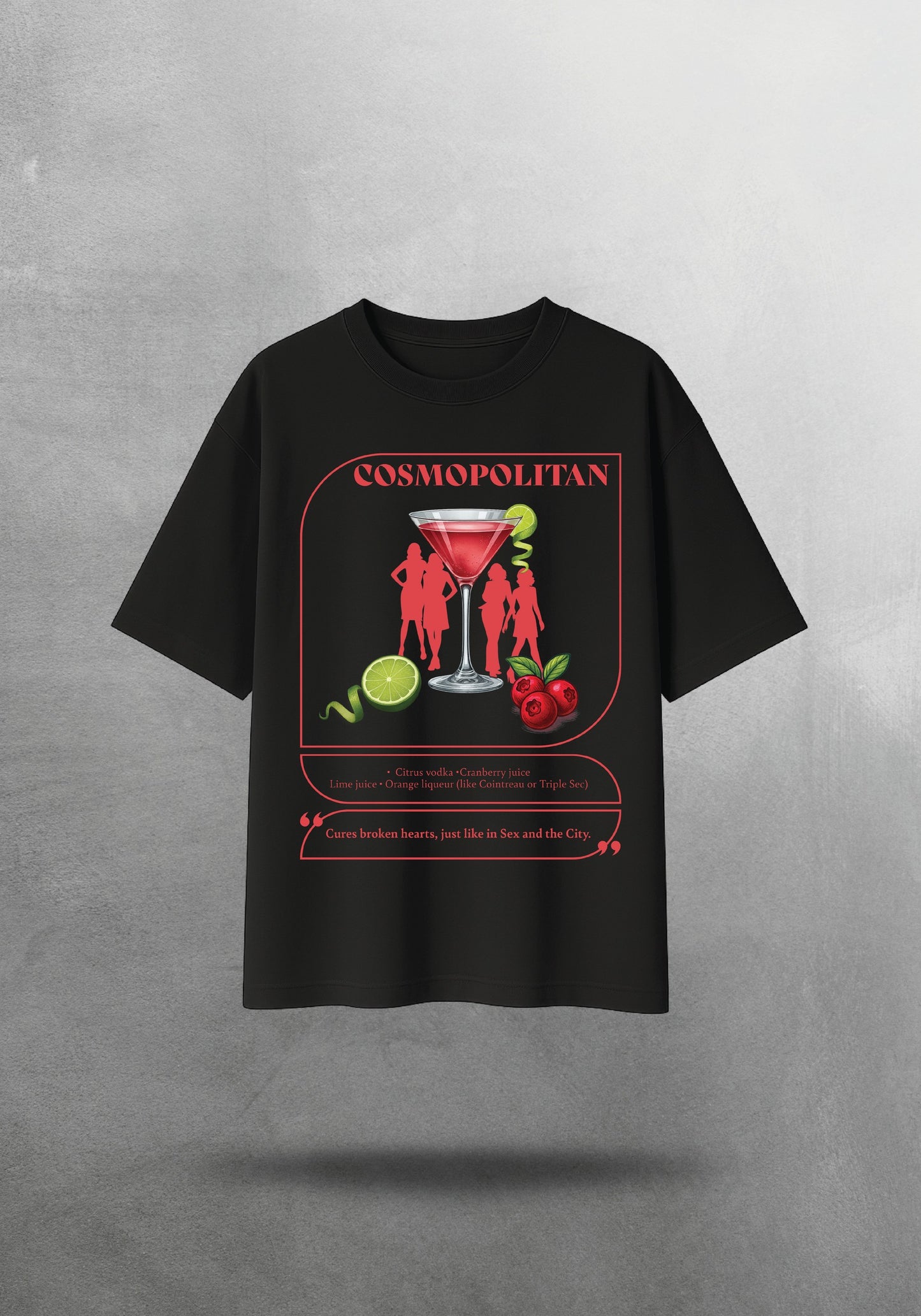 Mr.B Cosmopolitan Tişörtü · Siyah · tişört ön yüz