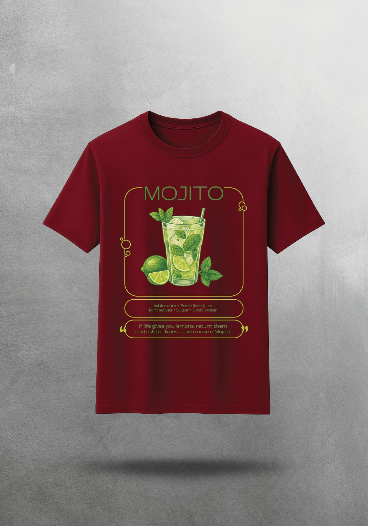 Mr.B Mojito Tişörtü · Bordo · tişört ön yüz