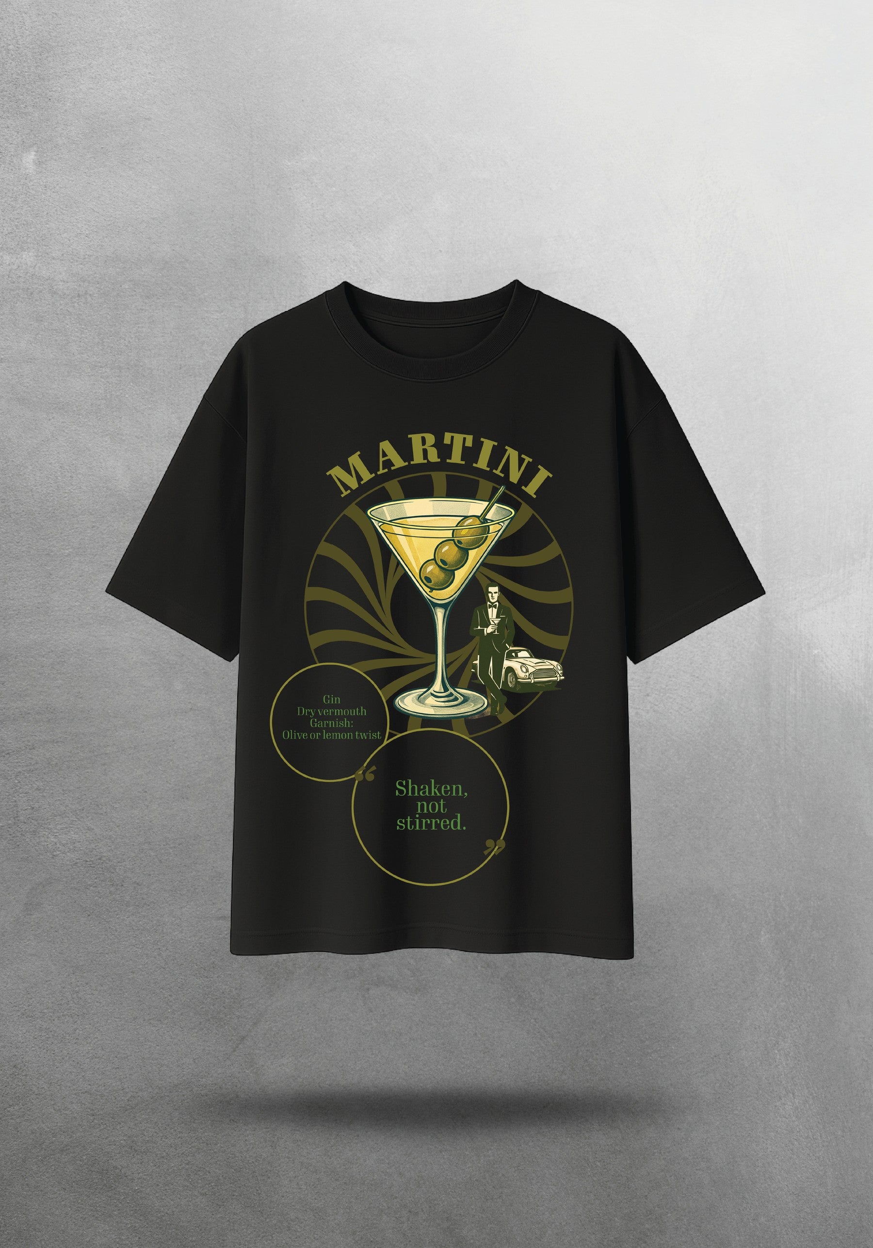 Mr.B Martini Tişörtü · Siyah · tişört ön yüz