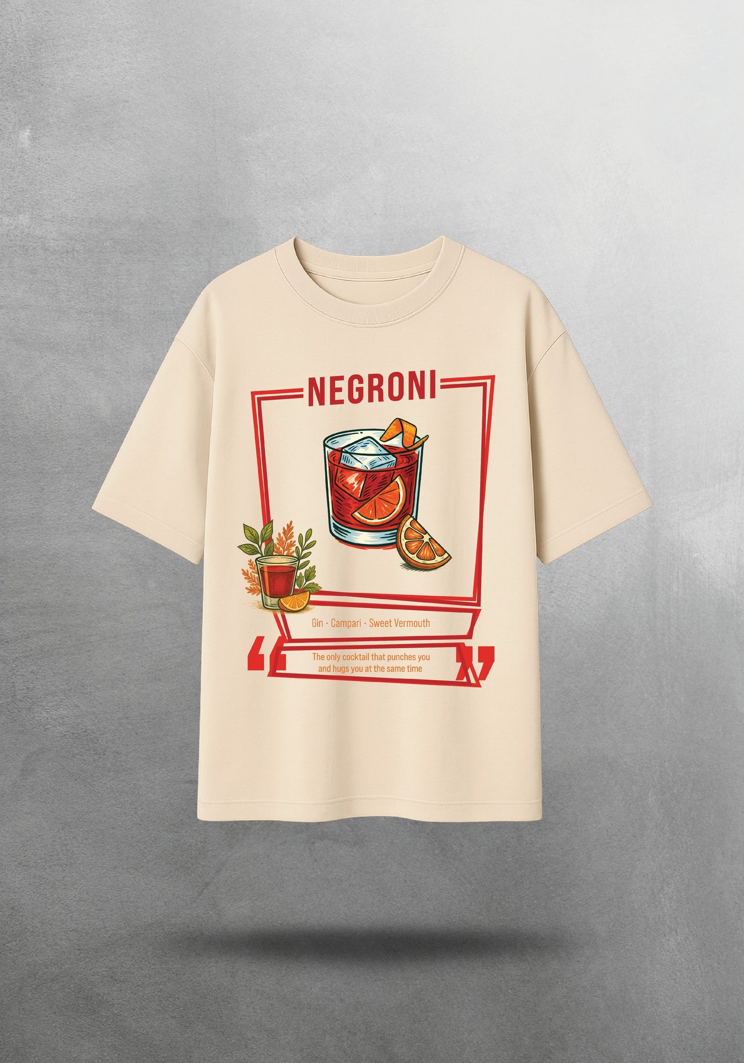 Mr.B Negroni Tişörtü · Bej · tişört ön yüz