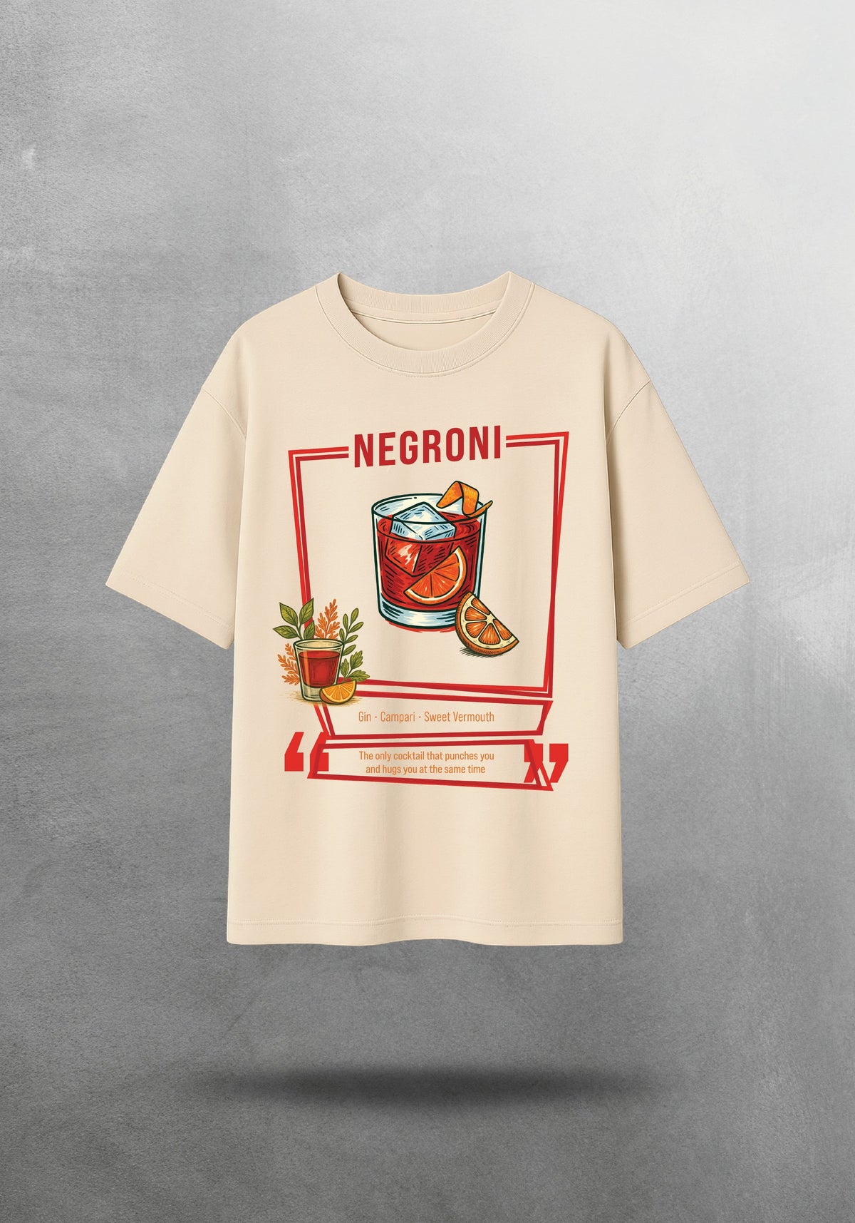 Mr.B Negroni Tişörtü · Bej · tişört ön yüz