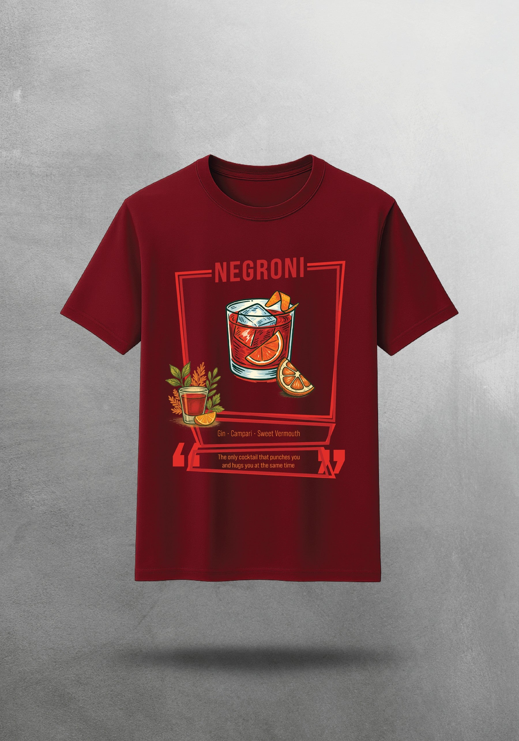 Mr.B Negroni Tişörtü · Bordo · tişört ön yüz