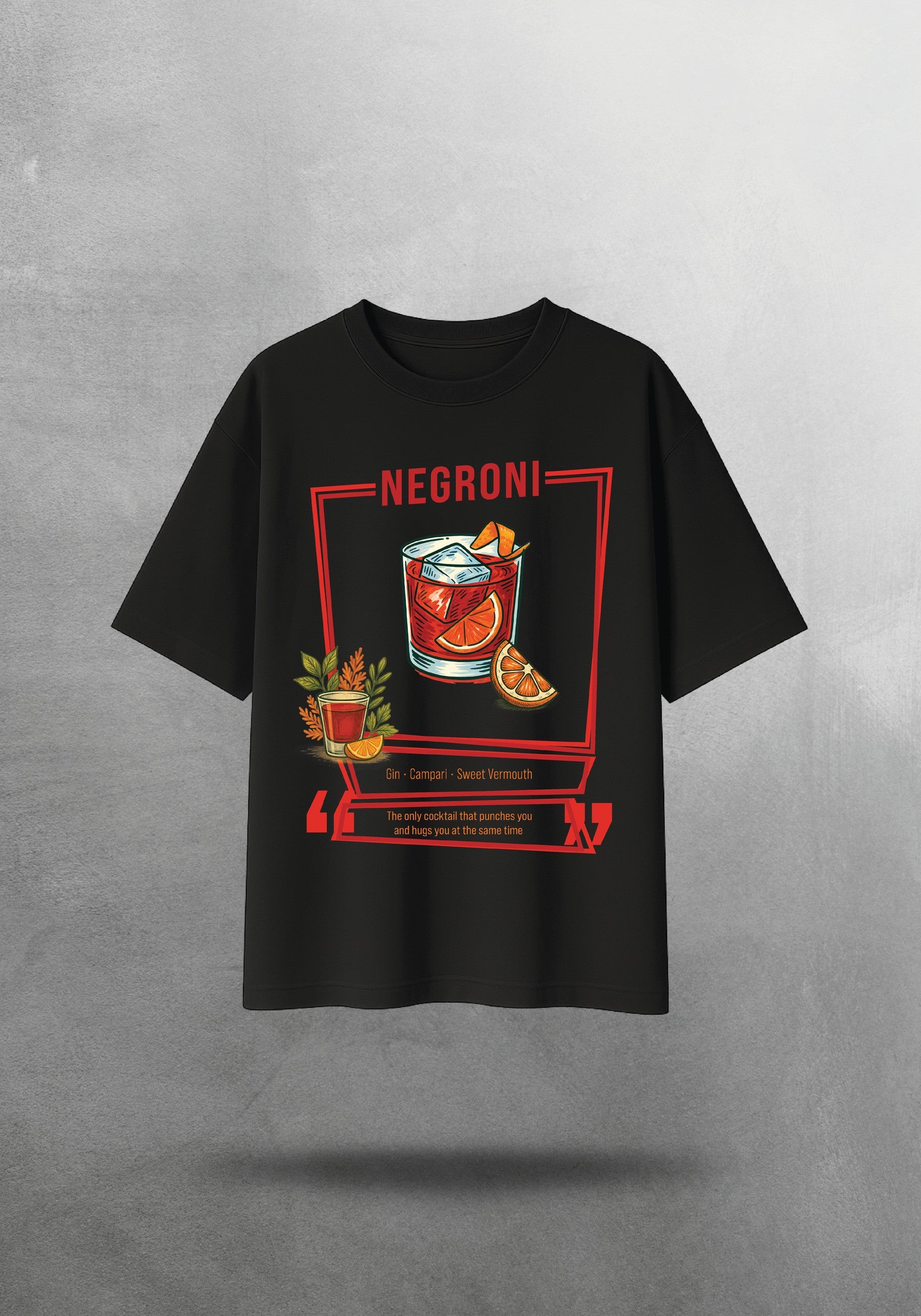Mr.B Negroni Tişörtü · Siyah · tişört ön yüz