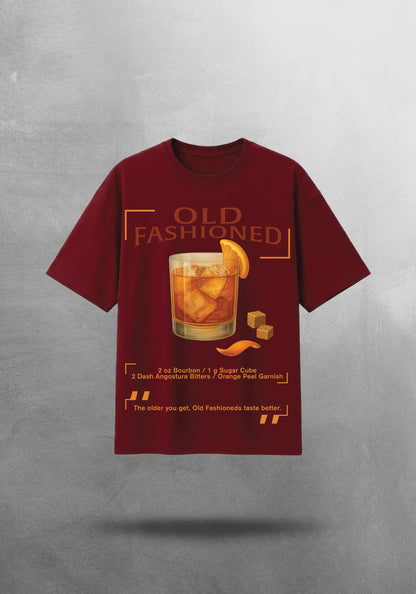 Mr.B Old Fashioned Tişörtü · Bordo · tişört ön yüz