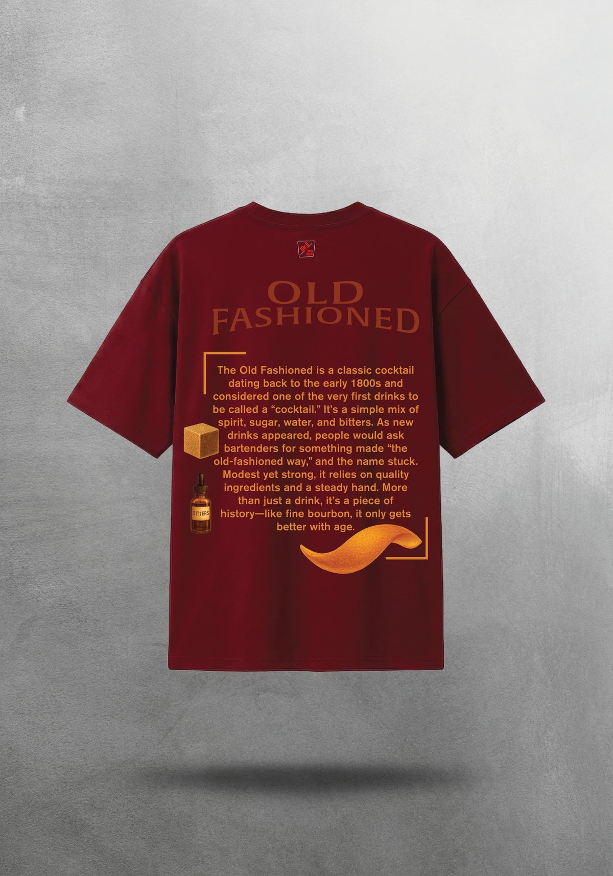 Mr.B Old Fashioned Tişörtü · Bordo · tişört arka yüz