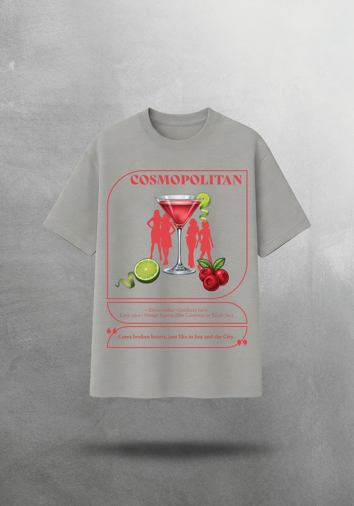 Mr.B Cosmopolitan Tişörtü · Gri · tişört ön yüz