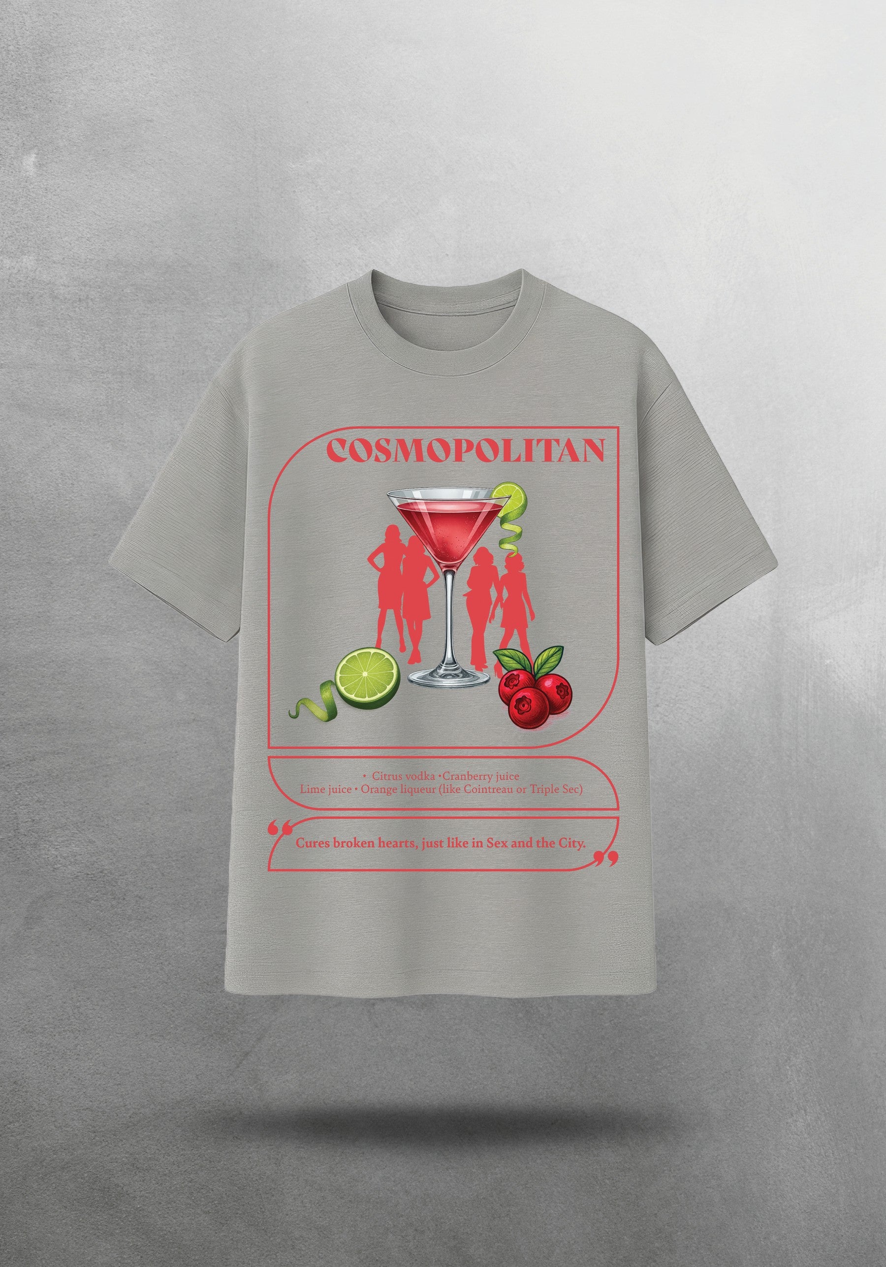 Mr.B Cosmopolitan Tişörtü · Gri · tişört ön yüz