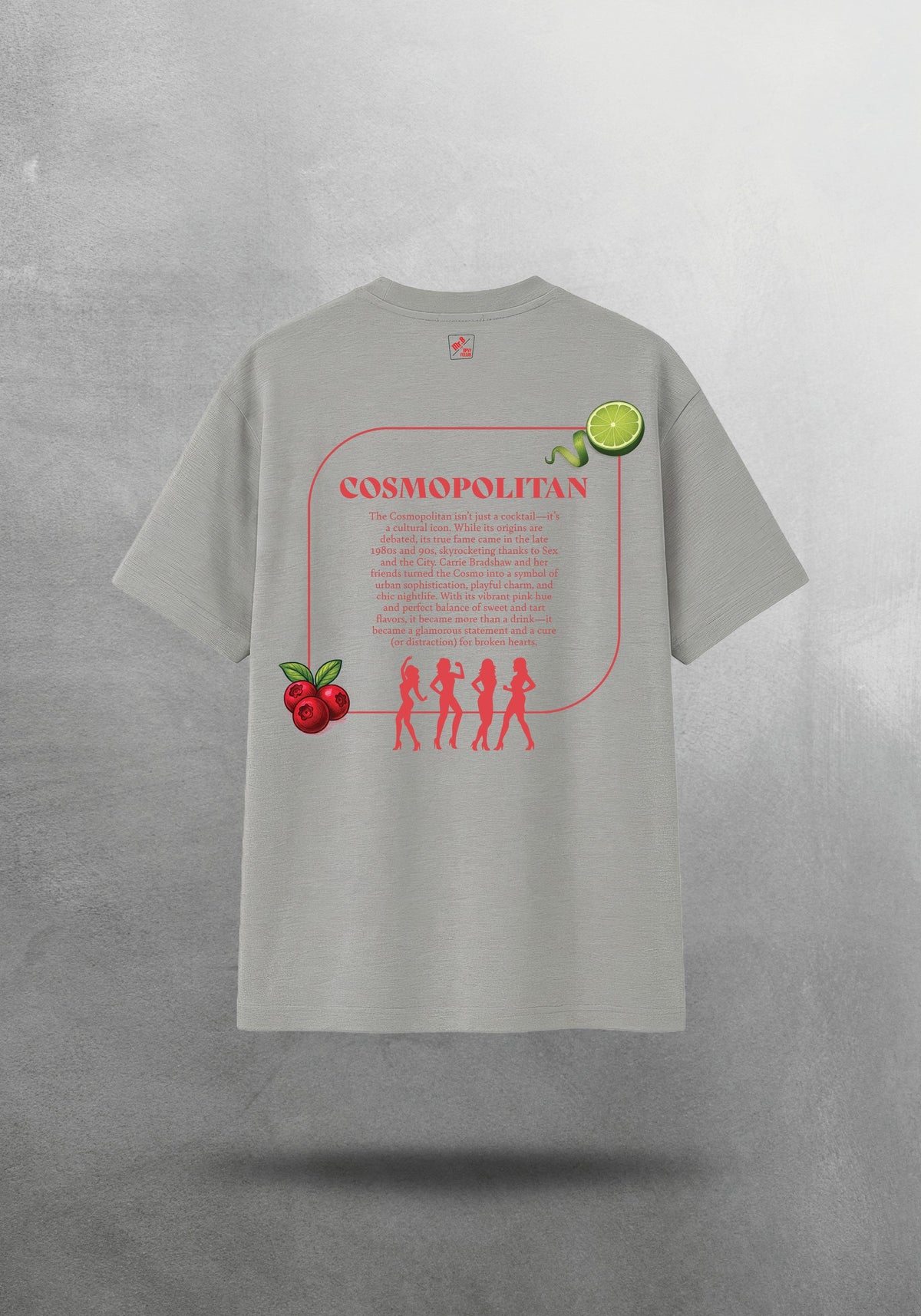 Mr.B Cosmopolitan Tişörtü · Gri · tişört arka yüz