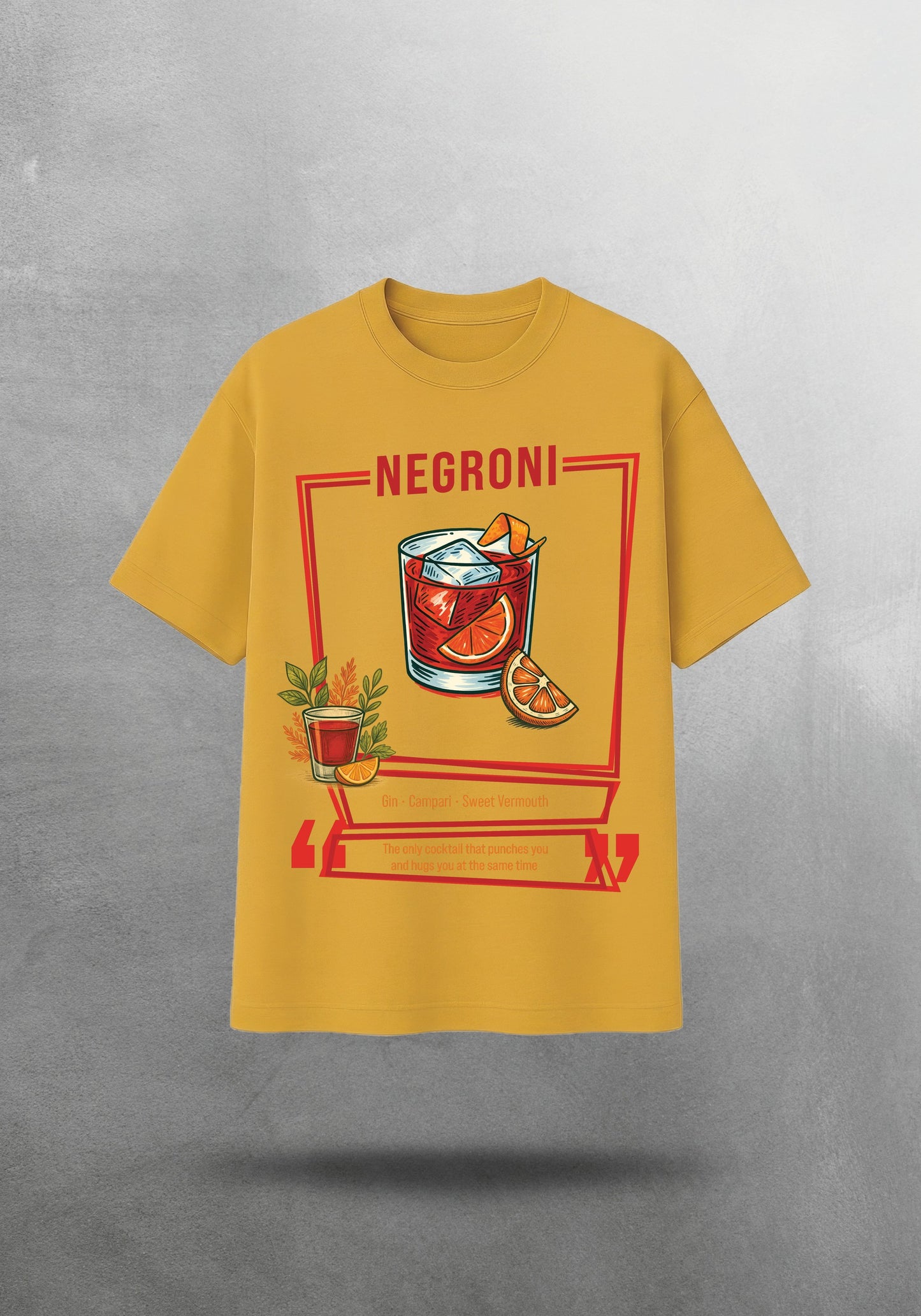 Mr.B Negroni Tişörtü · Hardal · tişört ön yüz
