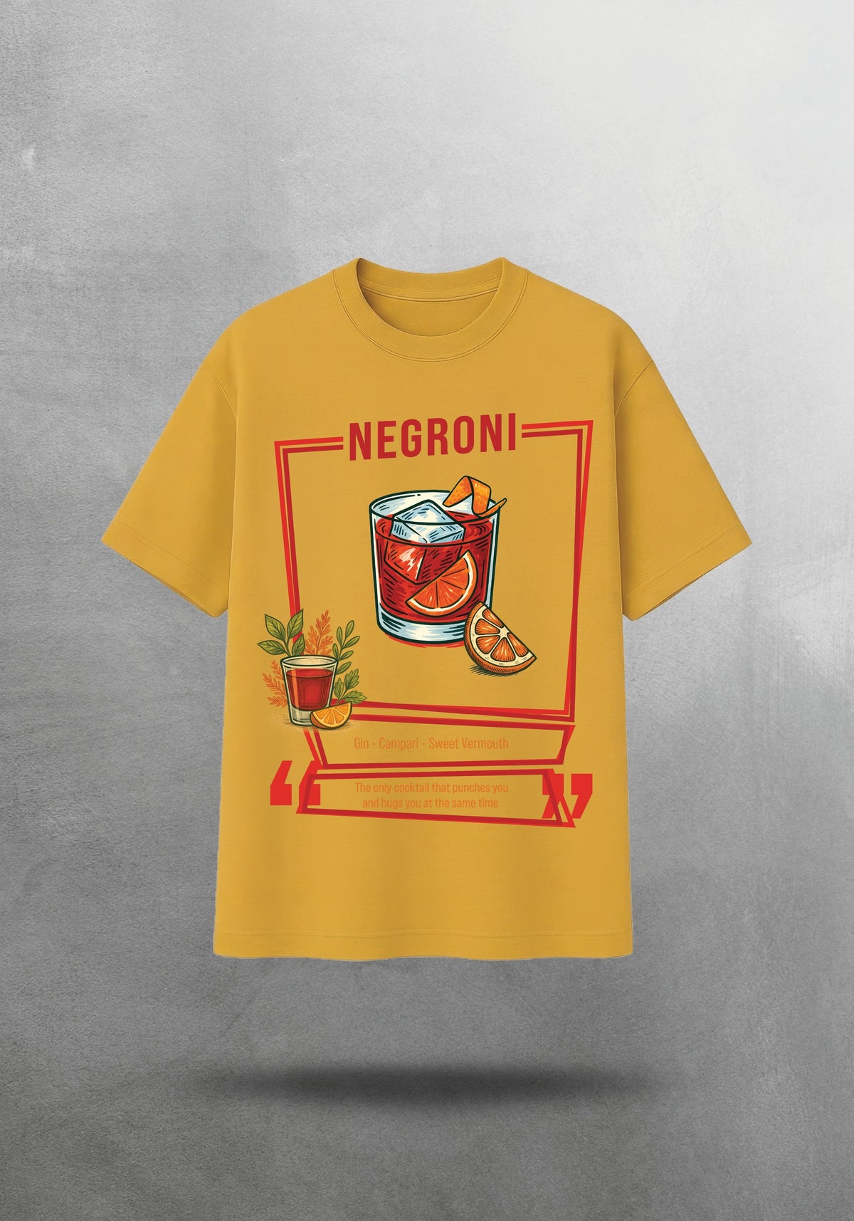 Mr.B Negroni Tişörtü · Hardal · tişört ön yüz