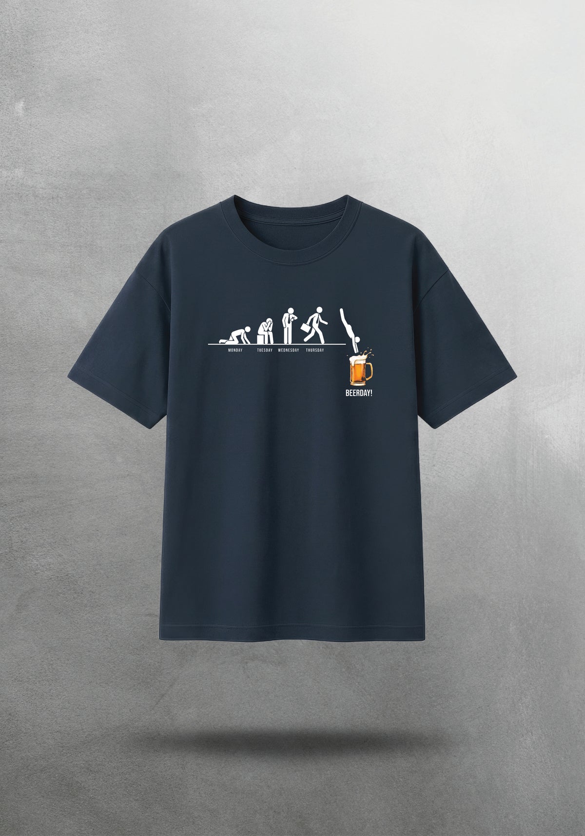 Mr.B Beerday Tişörtü · İndigo · tişört ön yüz