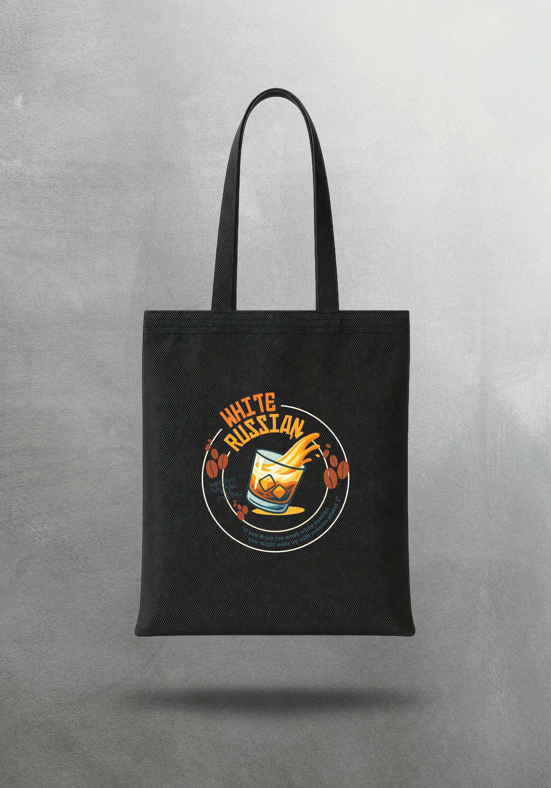 Mr.B White Russian Bez Çanta – Siyah | Gabardin 35×40 cm · çanta ön yüz