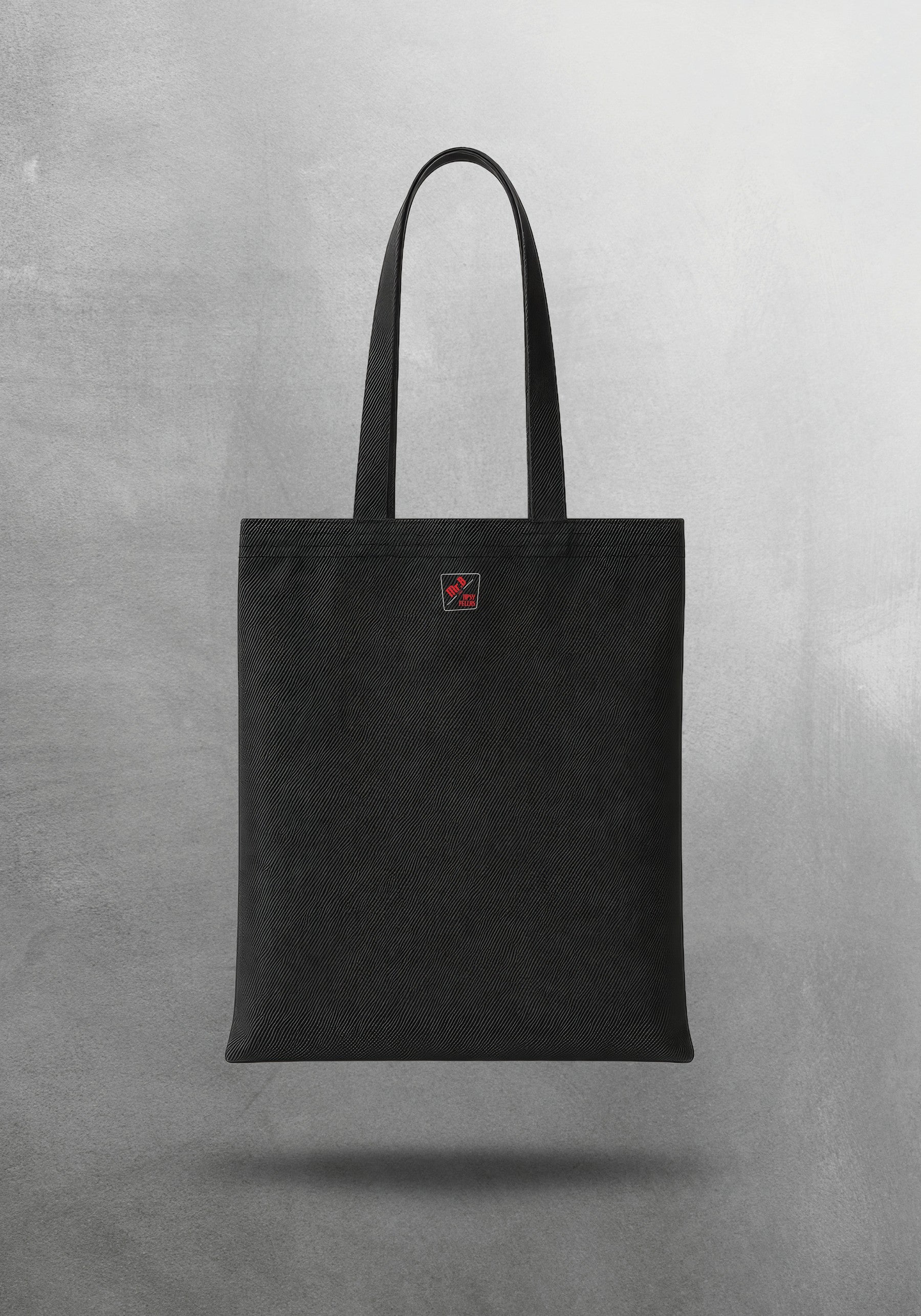 Mr.B White Russian Bez Çanta – Siyah | Gabardin 35×40 cm · çanta arka yüz, küçük Mr.B logosu