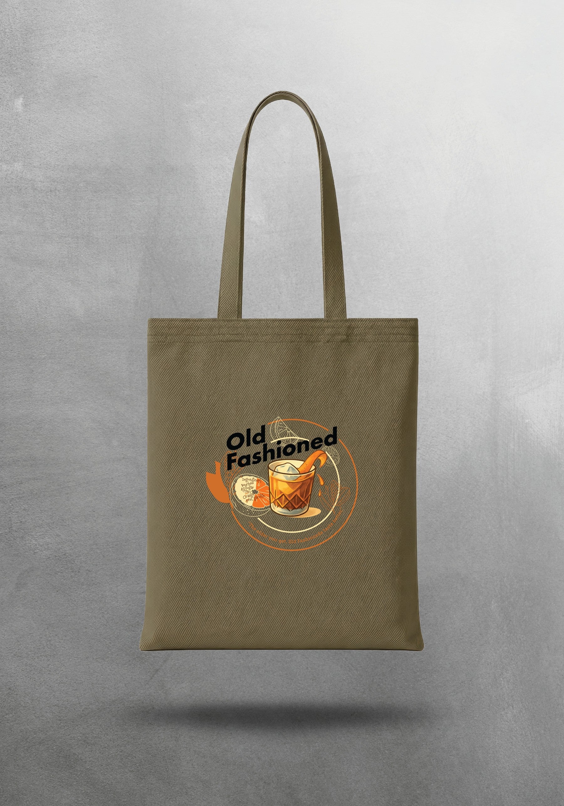 Mr.B Old Fashioned Bez Çanta – Haki | Gabardin 35×40 cm · çanta ön yüz