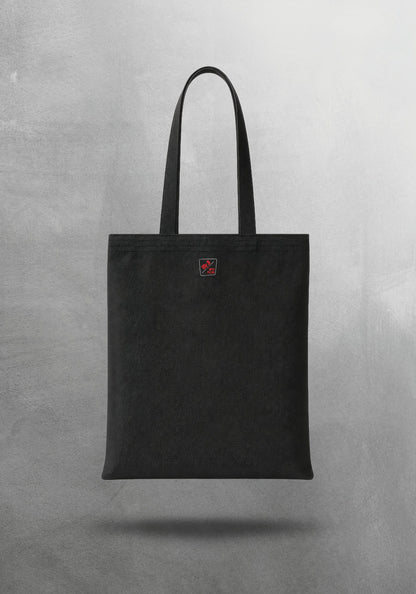 Mr.B Old Fashioned Bez Çanta – Siyah | Gabardin 35×40 cm · çanta arka yüz, küçük Mr.B logosu