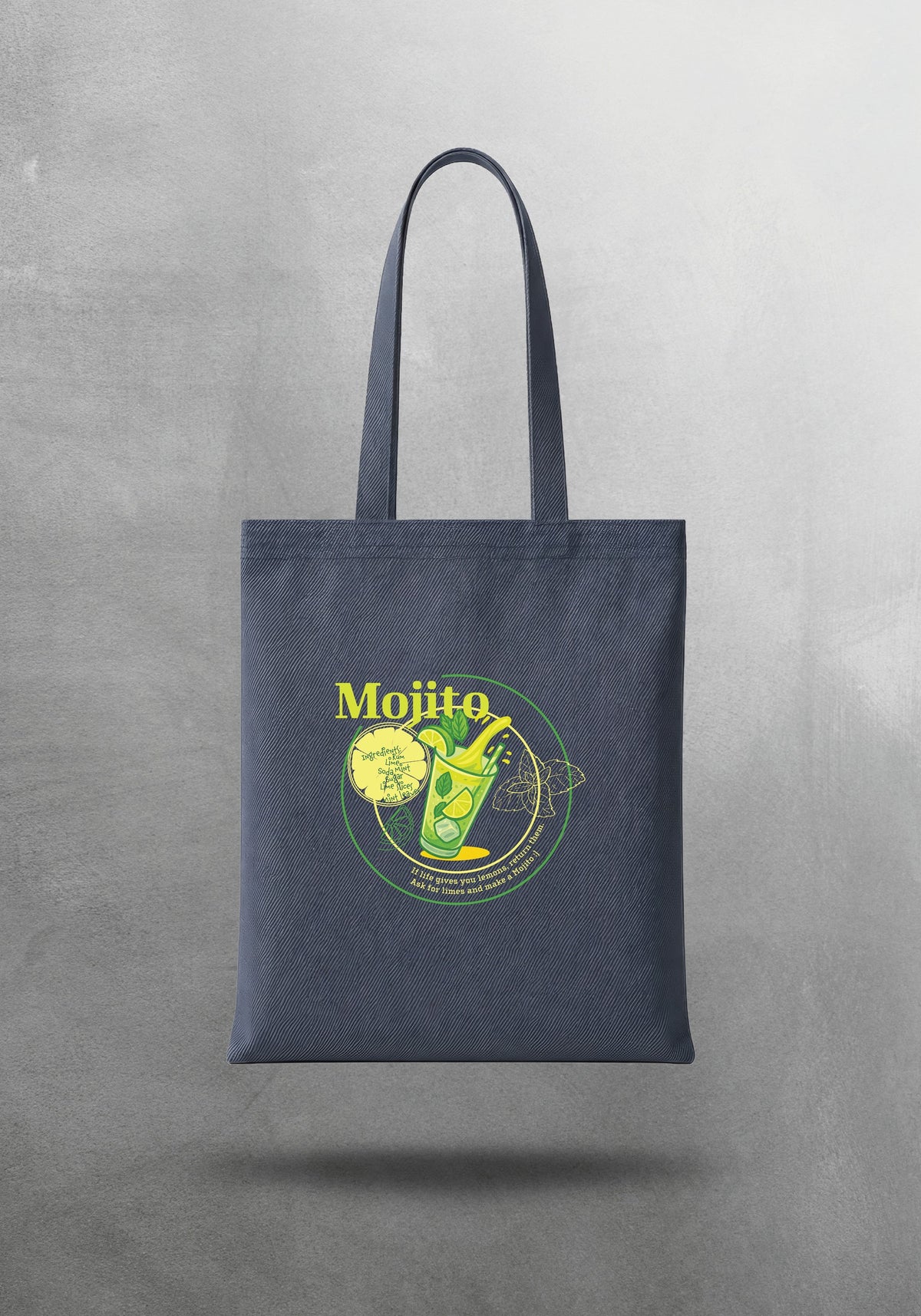 Mr.B Mojito Bez Çanta – Anchor | Gabardin 35×40 cm · çanta ön yüz