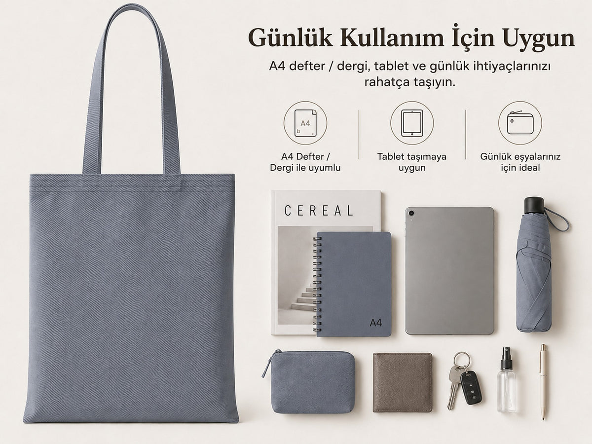 Mr.B Mojito Bez Çanta – Anchor | Gabardin 35×40 cm · kapasite ve günlük kullanım