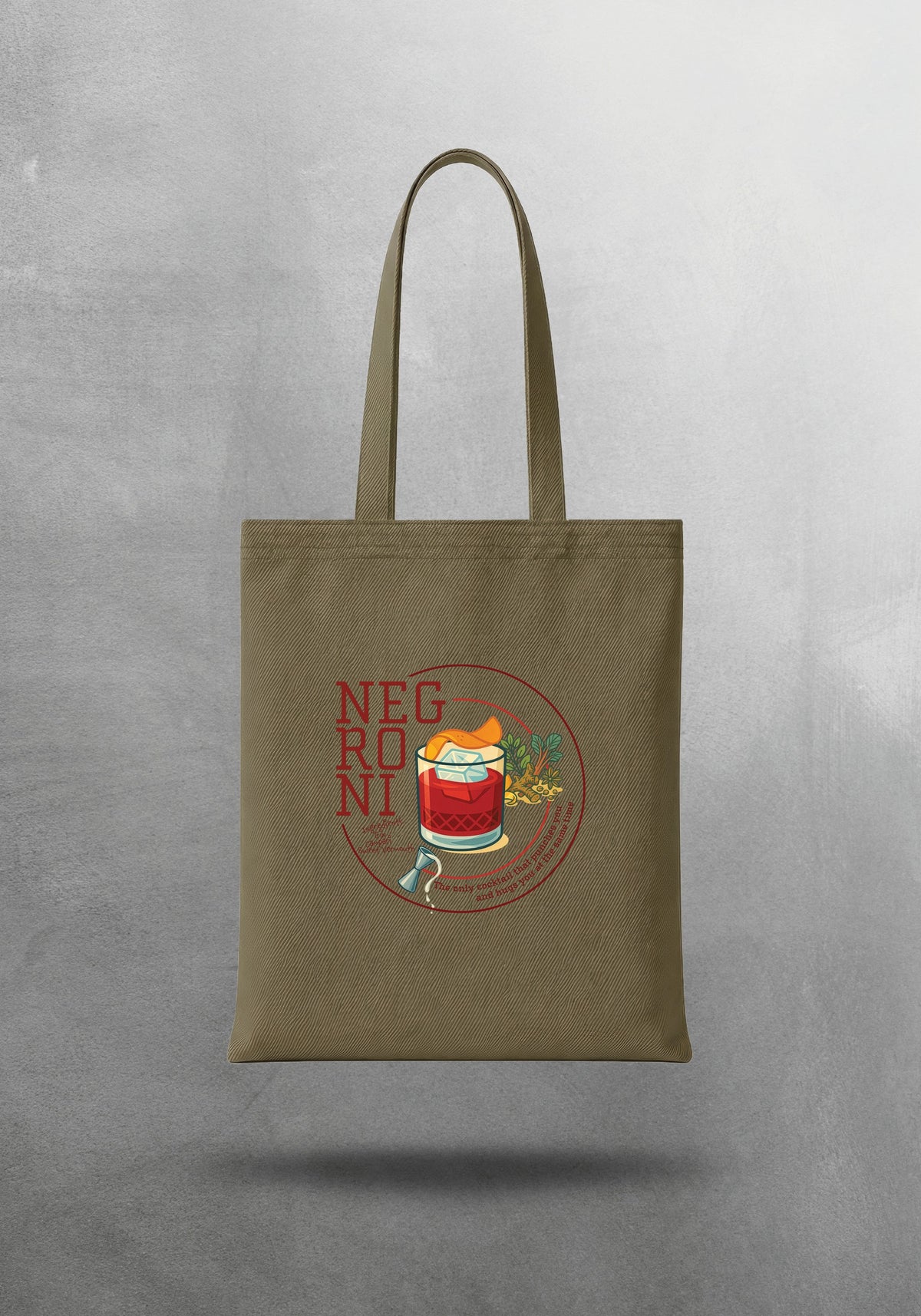 Mr.B Negroni Bez Çanta – Haki | Gabardin 35×40 cm · çanta ön yüz