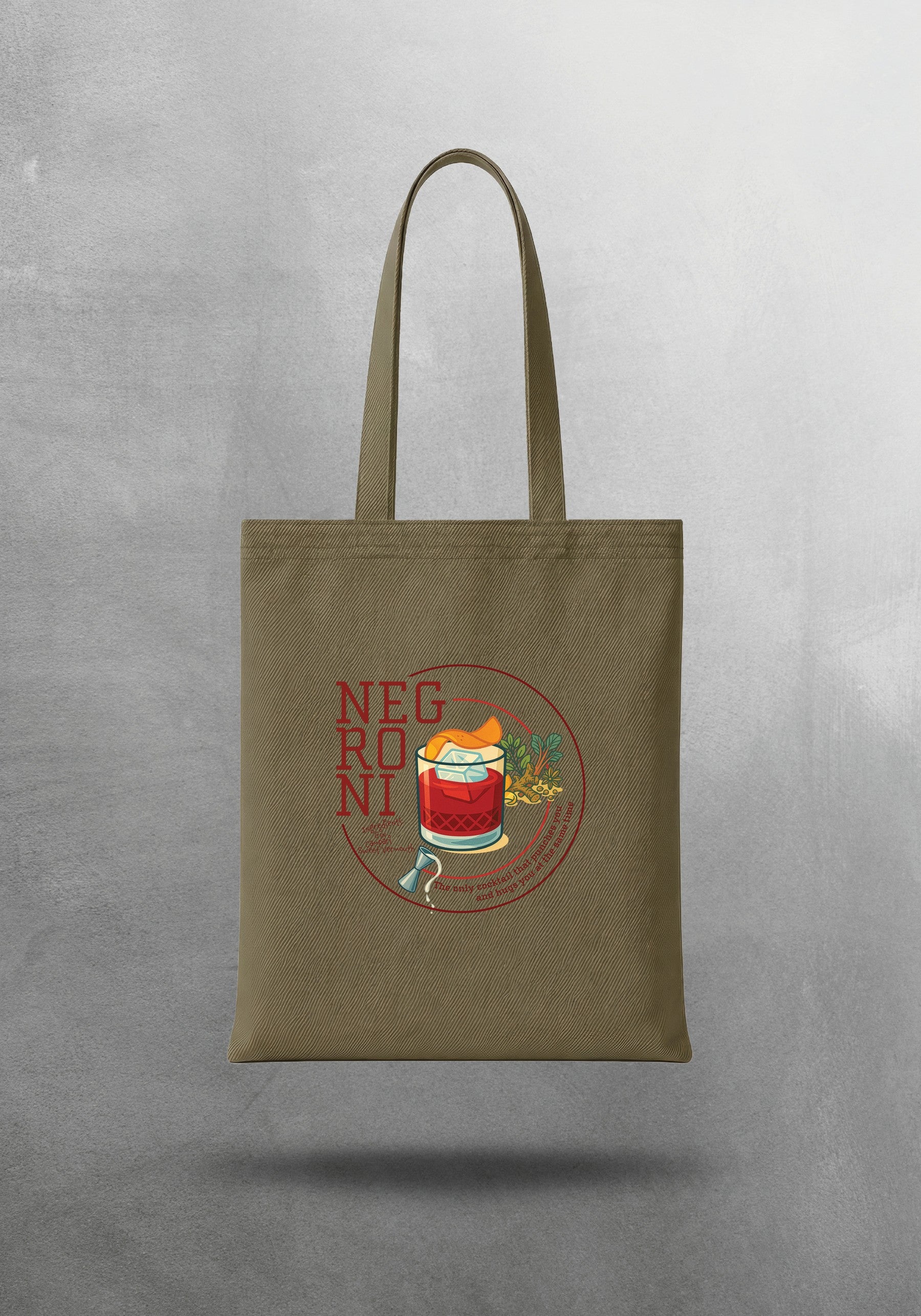 Mr.B Negroni Bez Çanta – Haki | Gabardin 35×40 cm · çanta ön yüz