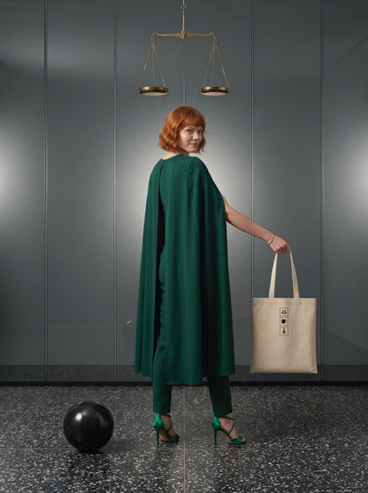 Mr.B Terazi Burcu Bez Çanta · Zodiac of Cocktails · Moscow Mule · Ham · Lisa ürünü taşırken (kurgusal karakter, görsel yapay zekâ ile üretildi)