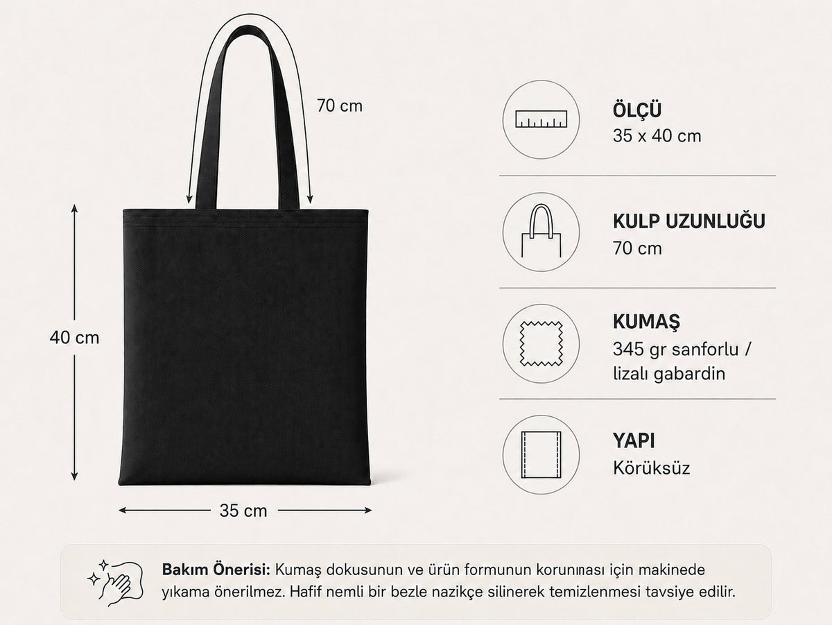 Mr.B Oğlak Burcu Bez Çanta · Zodiac of Cocktails · Whiskey Sour · Siyah · teknik detaylar ve ölçüler